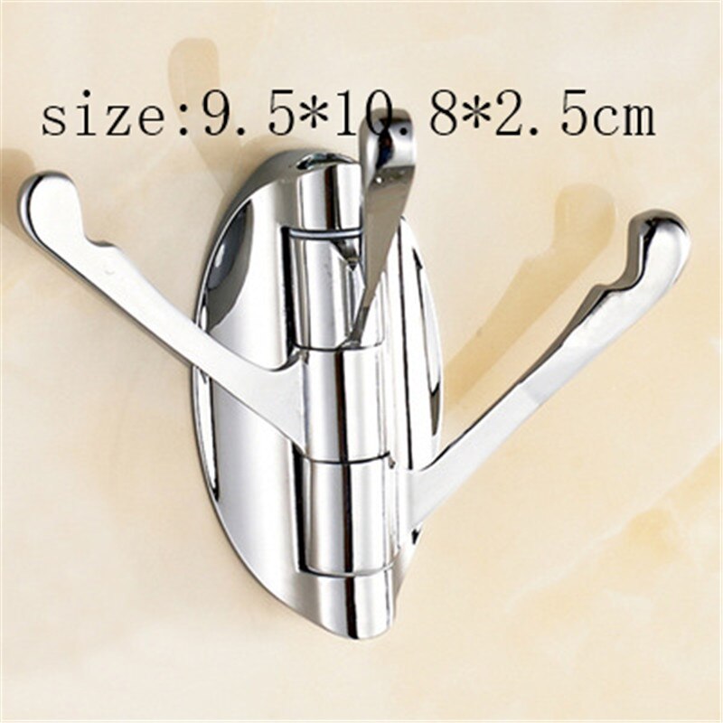 180 Degree Rotation Hooks Adjustable 3 Hooks Bath Towel Coat Clothing Hat Hanger Bathroom Kitchen Multifunction Storage Racks: Silver