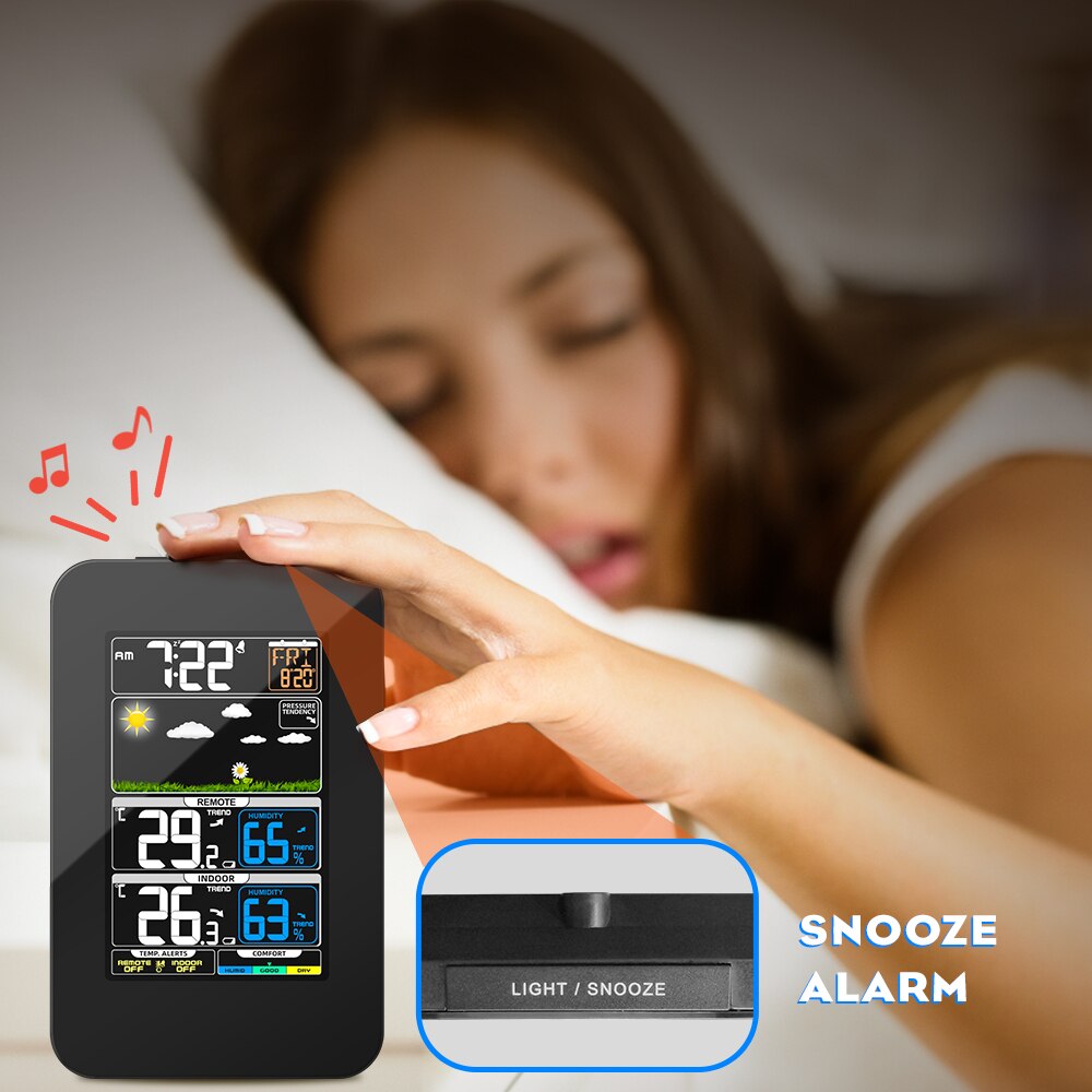Wireless Weather Station, Digital Weather Forecast Station Hygrometer Indoor Outdoor Thermometer Weather Forecast Clock