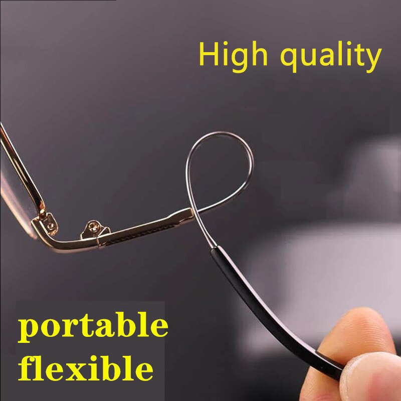 Metalowe tytanowe progresywne wieloogniskowe okulary do czytania mężczyźni kobiety blokujące niebieskie światło powiększające prezbiopia tr90 pół obręczy elastyczne