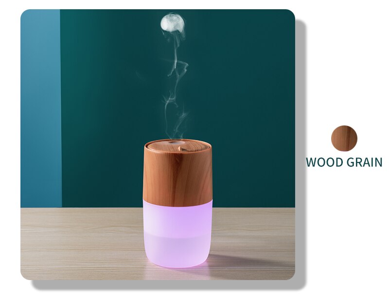 Xiaomi – Mini humidificateur d&#39;air, , deux modèles, 7 types de lumières, effet de fumée: Wood Gran