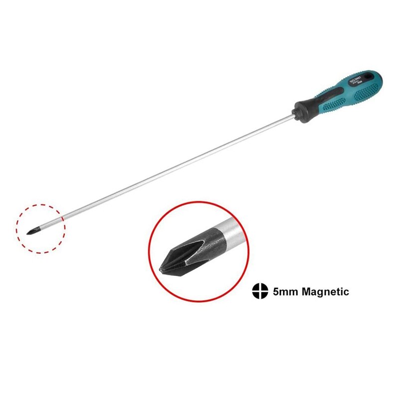 -2 Packs 12 Inches Long Slotted and Phillips Screwdriver Flat Blade Screwdriver Magnetic Screwdriver with Rubber Handle