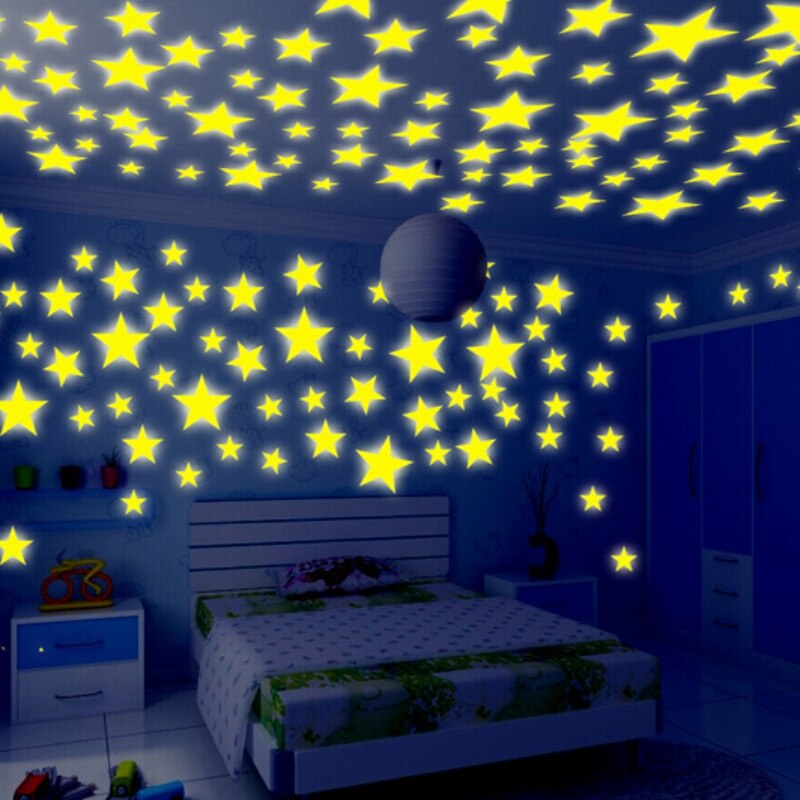 Barn hus glød i mørkt legetøj lysende stjerne klistermærker soveværelse sofa fluorescerende maleri legetøj pvc klistermærker børneværelse deco