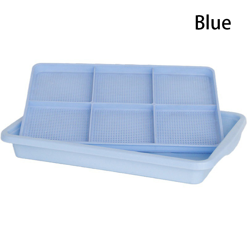 1pc Double Layer Planting Dishes Plate Bean Sprouts Seedling Tray Growing Wheat Seedlings Nursery Pots Plant Tool: Blue