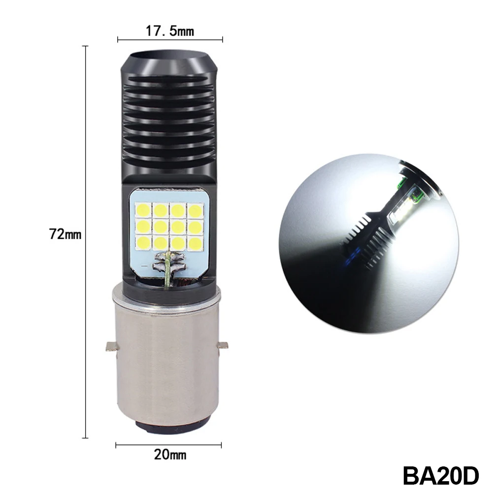 Motorcycle H4 HS1 BA20D P15D Headlight 3030 24MSD LED Light Bulbs Dual Color White Yellow Plug And Play For ATV Moped Bike: MULTI