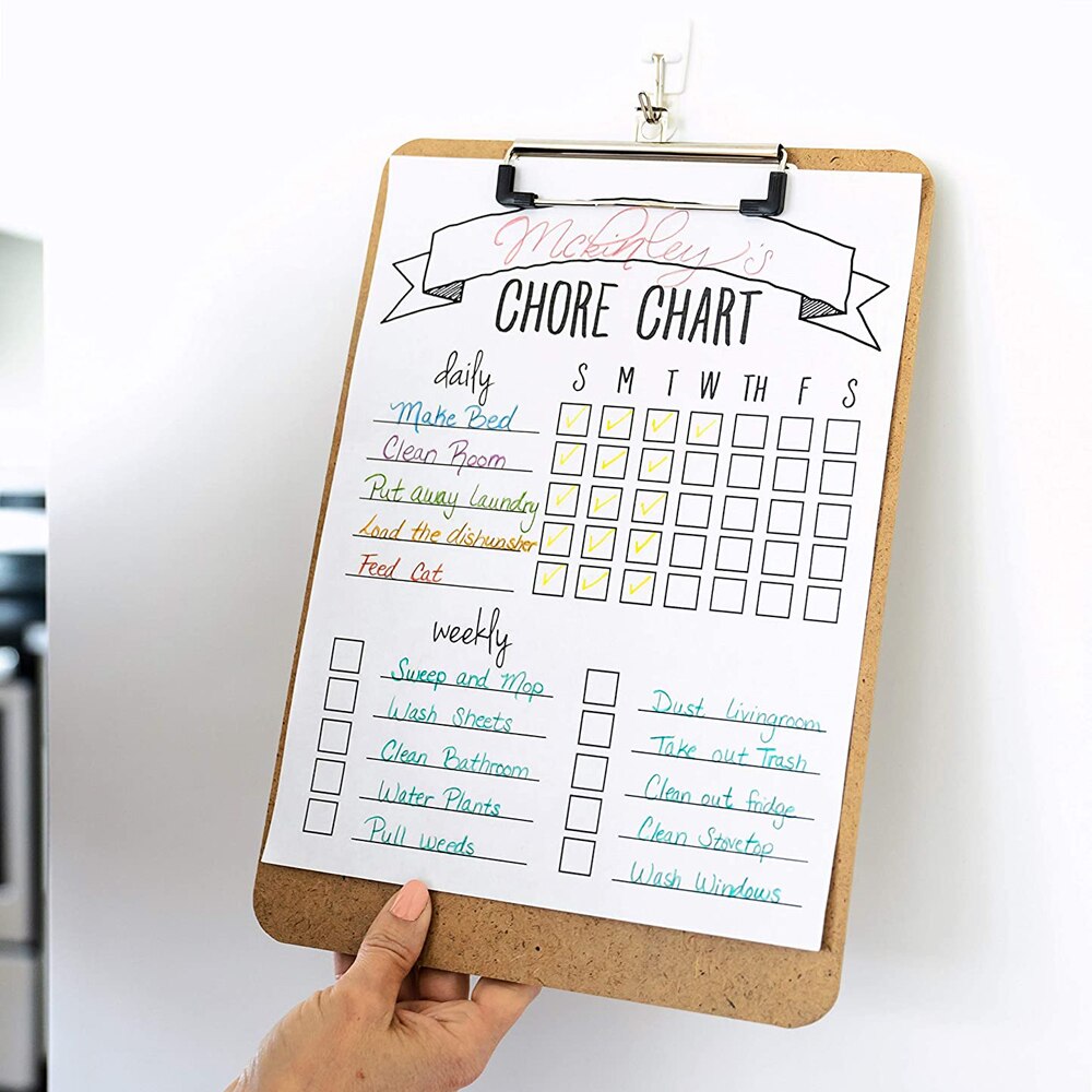 A4 Wooden Clipboard Letter Size Clipboard Writing Pads Hardboard Office School Stationery Writing Pads Writing Sketch Drawing