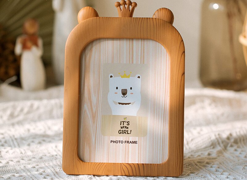 Dierenfotolijst van 7 inch voor kinderen, houtnerf, kinderstijl, cartoonstijl, bureaudecoratie, accessoires  zh448: Stijl 6