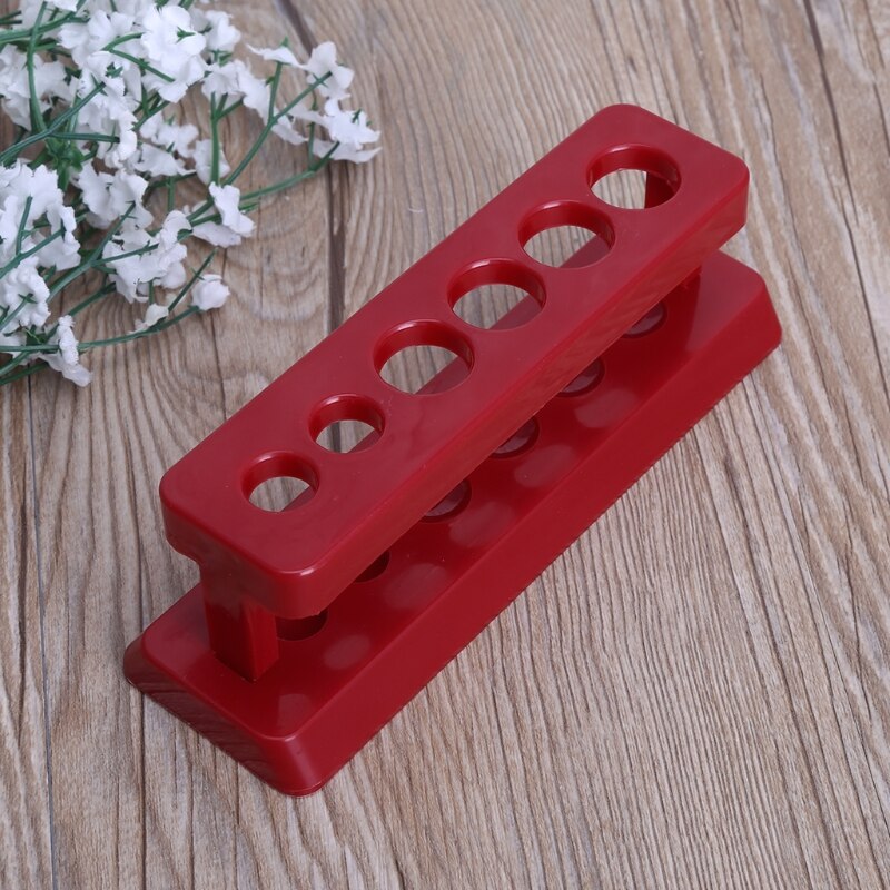 1Pctest Buis Houder 6 Gat Plastic Rek Rood Stand Buret Stand Plank Laboratorium R9JA