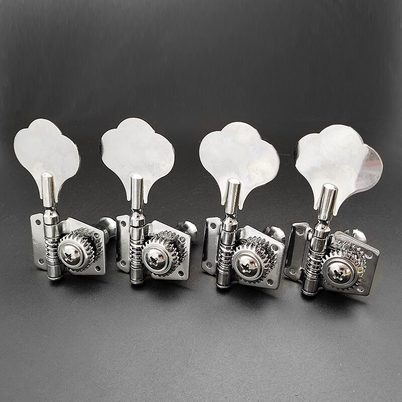 4R Opened Electric Bass Guitar Tuning Pegs 4String Machine Heads Tuners for Bass Chrome: 4R