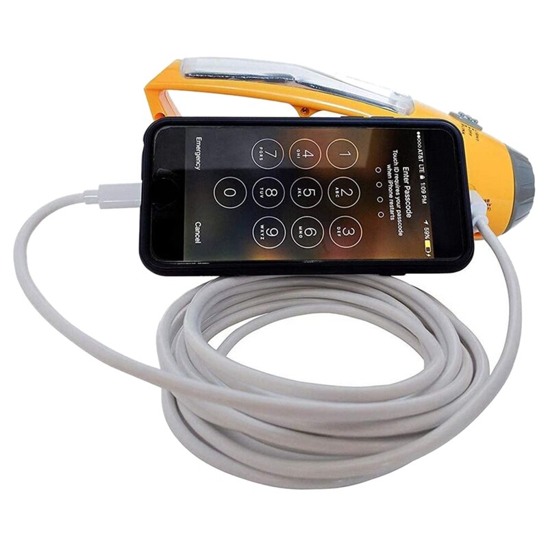 Radio de emergencia manual, linterna, baliza, cargador de teléfono móvil