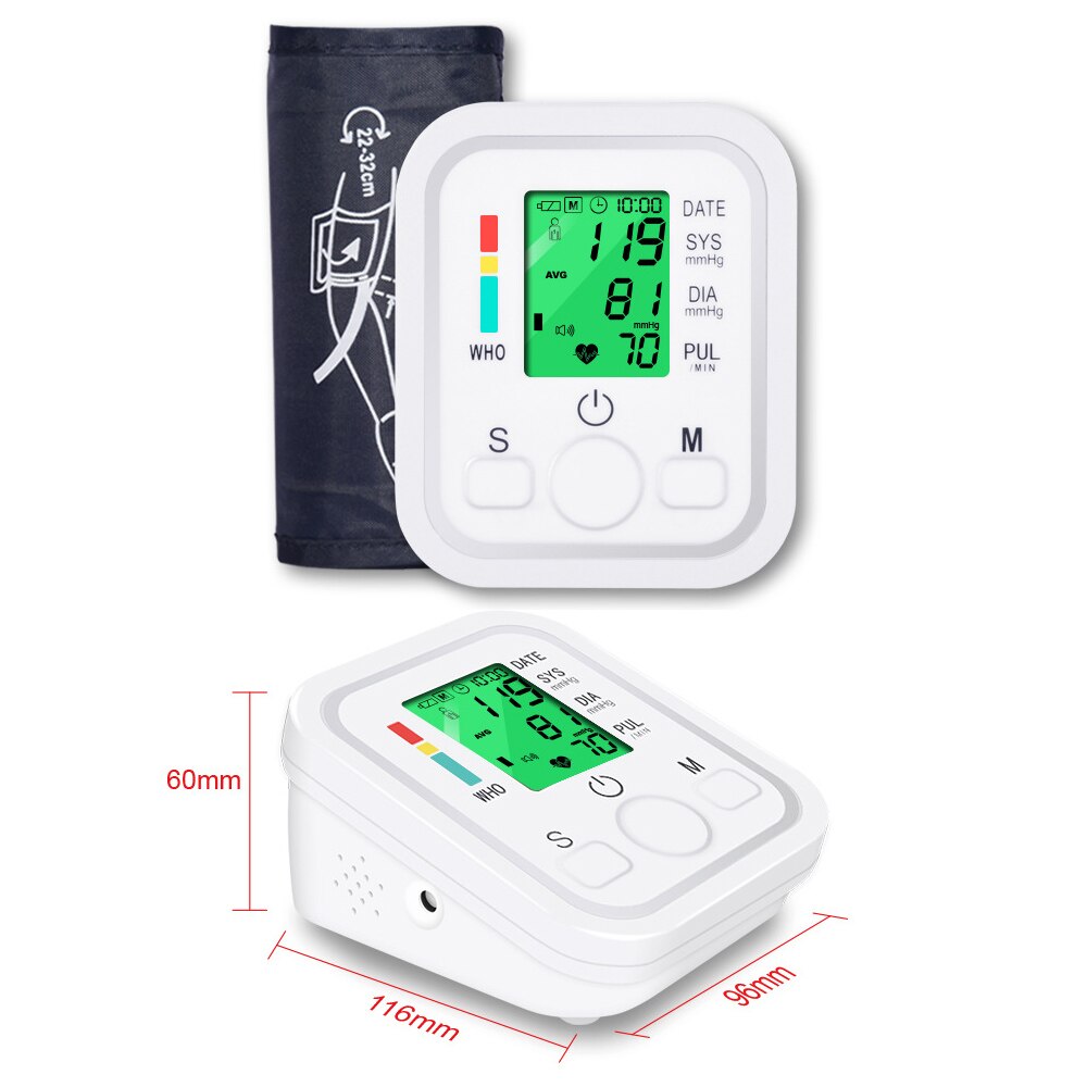 Electronic Blood Pressure Monitor Arm Digital Sphygmomanometer + Digital Infrared Forehead Thermometer