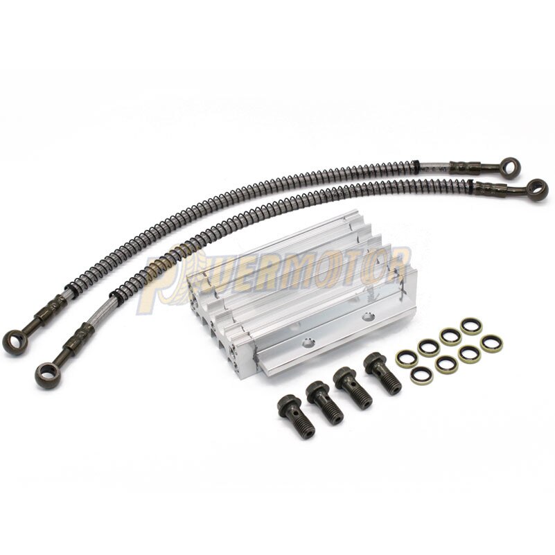 Motorcykel oljekylare oljekylare kit aluminiumlegering för lifan 110 125cc pit smutscykel crf olja monkey bike atv quad motorcykel: Sliver kit