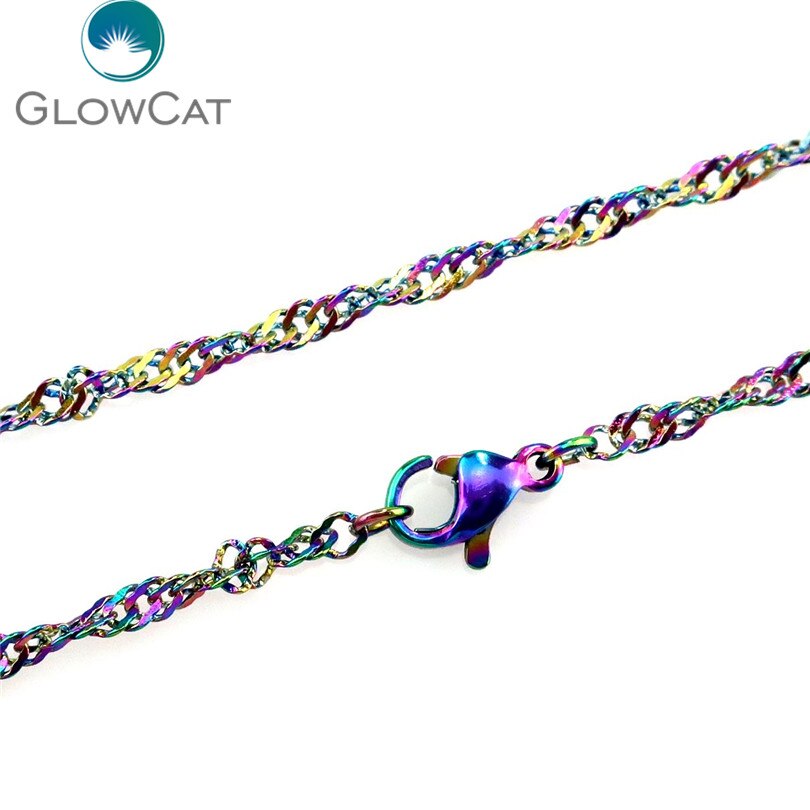 5 Stks/partij Meer Keuze Meer Stijl Regenboog Kleur Rvs Ketting Ketting Link Sieraden Maken