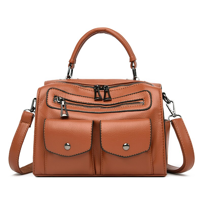 Multi-function Ladies Shoulder Bag PU Leather Women Messenger Bags Multi-pocket Women's Handbag Sac: Yellow