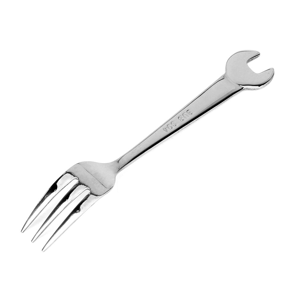 NICEYARD Rvs Wrench Shape Spanner Lepel Vork Servies Servies Keuken Gereedschap: Fork