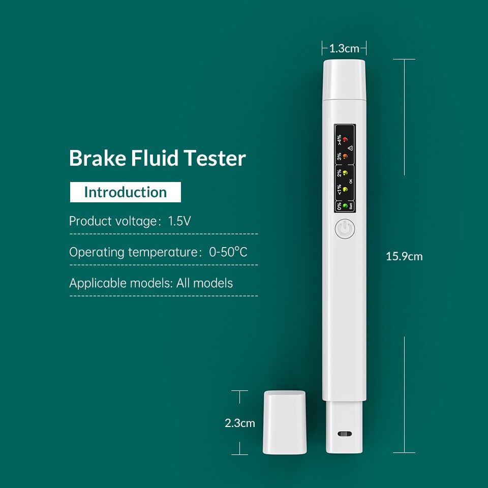 Brake Fluid Tester Accurate Oil LED Brake fluid Liquid Testing Pen With 5 Leds Universal Battery Test Indicator Pen
