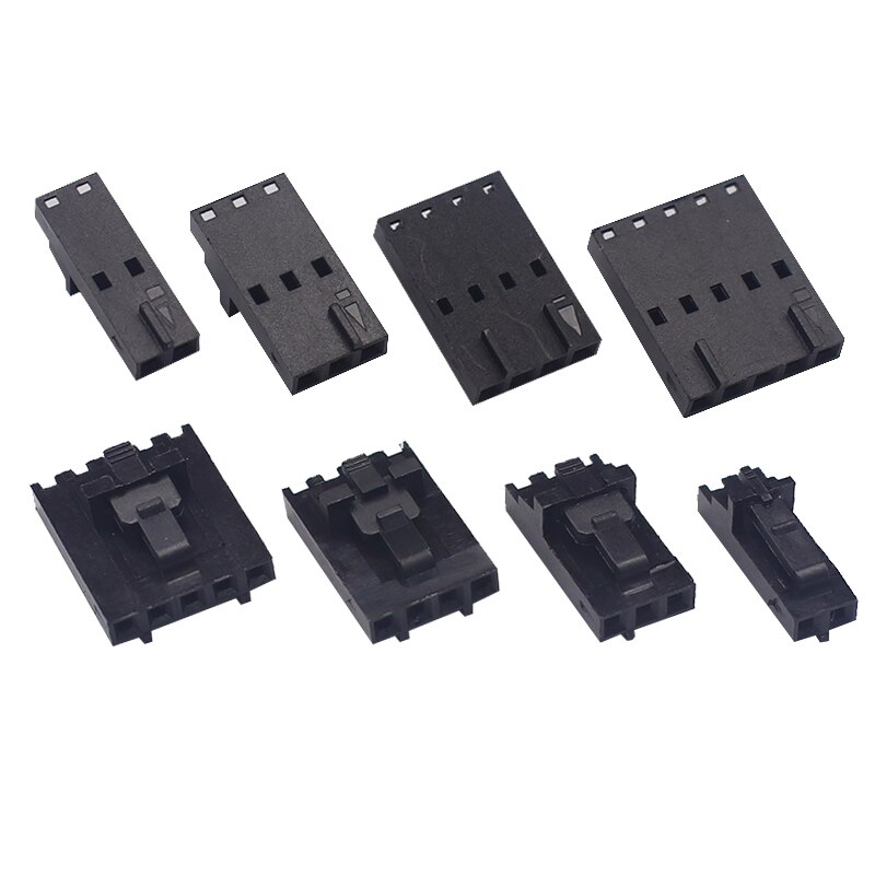 10PCS MX2.54 2.54mm Pitch Dupont Connector With Buckle Single Row Housing 2P 3P 4P 5P 6P TJC8