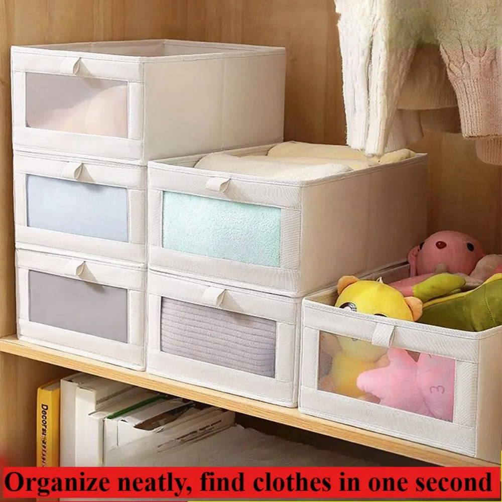 Opvouwbare canvas opbergdoos Kledingorganisator Broeken en truien Locker Huishoudelijke kledingkast Jeans opbergdoos Bespaar ruimte