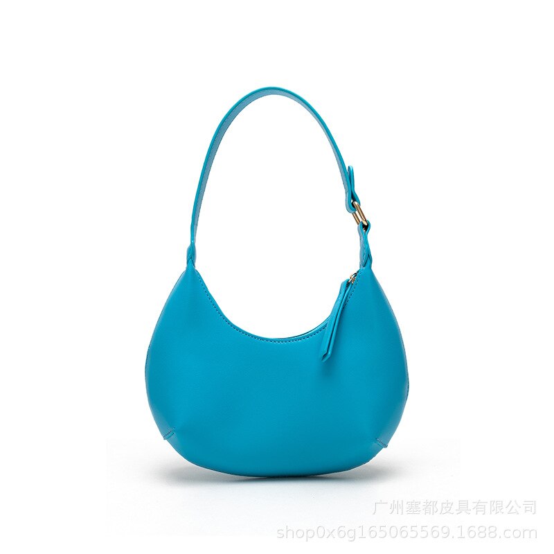 2021 New Trendy Spring Y2k Stereo irregolare ascella Baguette borsa da donna moda semplice trasporto a mano pendolarismo carino PU Jerry: turquoise