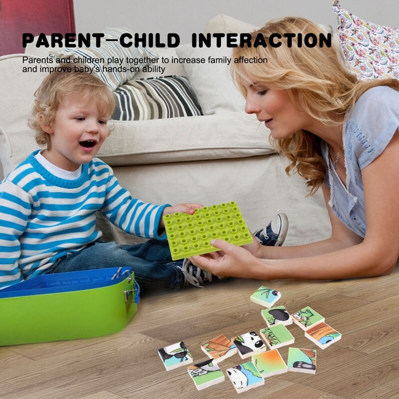 12Pcs 3D Jigsaw Cubes Puzzlesd Dier Plastic Bouwsteen Diy Embled Combinatie Puzzel Speelgoed: Default Title