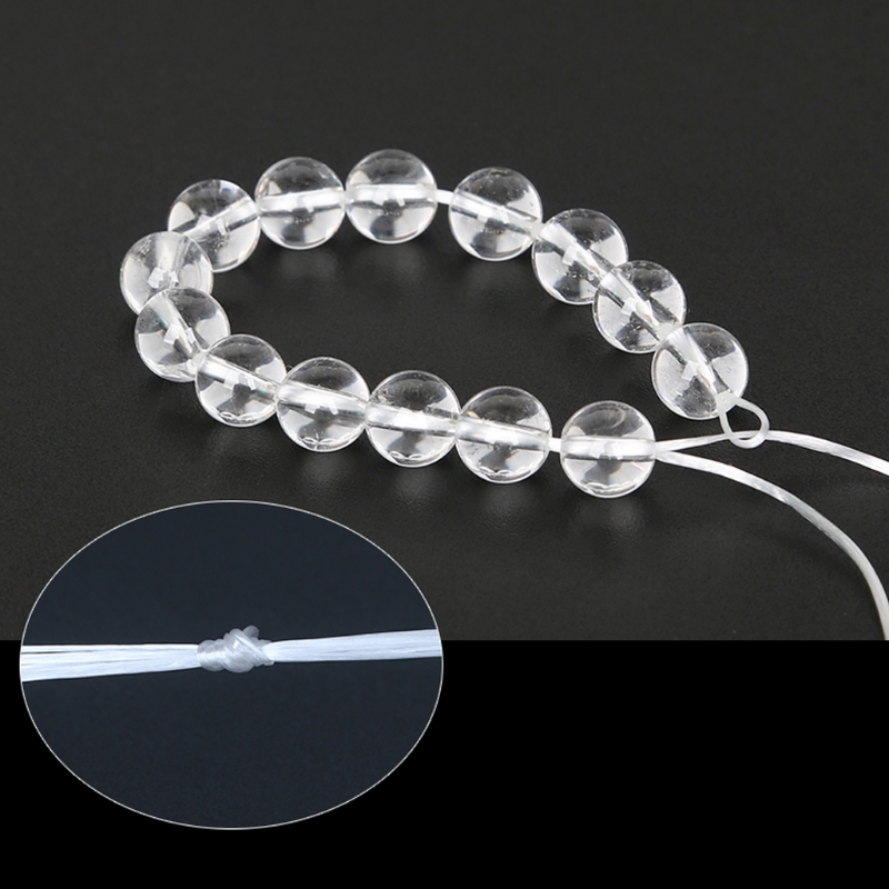 Cordones de cuentas elásticas blancas para fabricación de joyería, hilo de cuentas de látex DIY para pulsera, collar, tobillera, cuerda de línea de goma de alta elasticidad