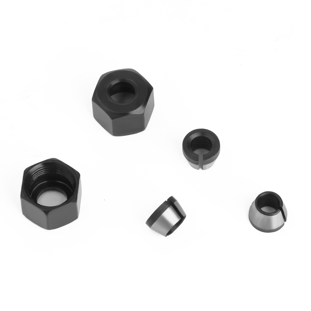 Lavie 2 stk sett 6mm or 6.35mm or 8mm spennhylse chuck med mutter gravering trimme maskin elektrisk overfres fres tilbehør