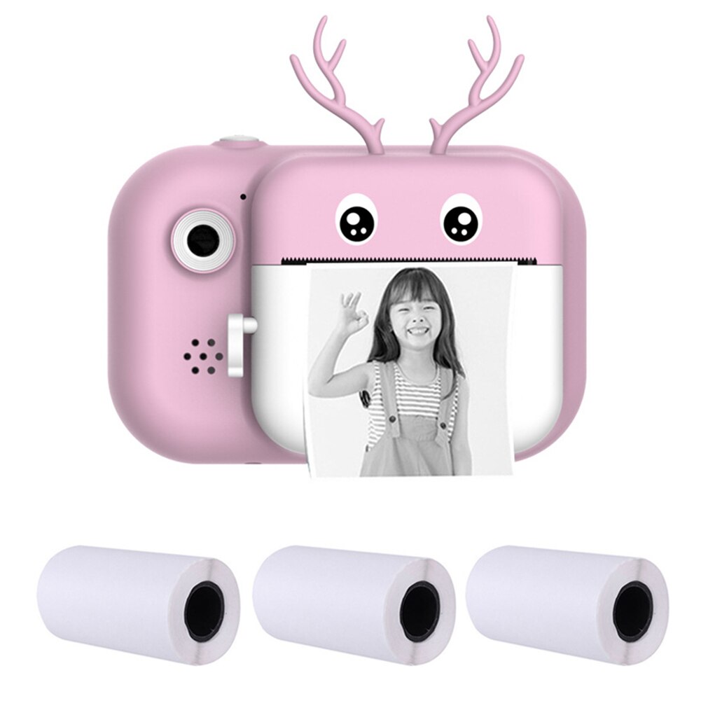 Mini Cartoon Kids Instant Print Camera 24MP Dual Cam Hd 1080P Kinderen Digitale Camera Foto Speelgoed Voor Kinderen Verjaardag