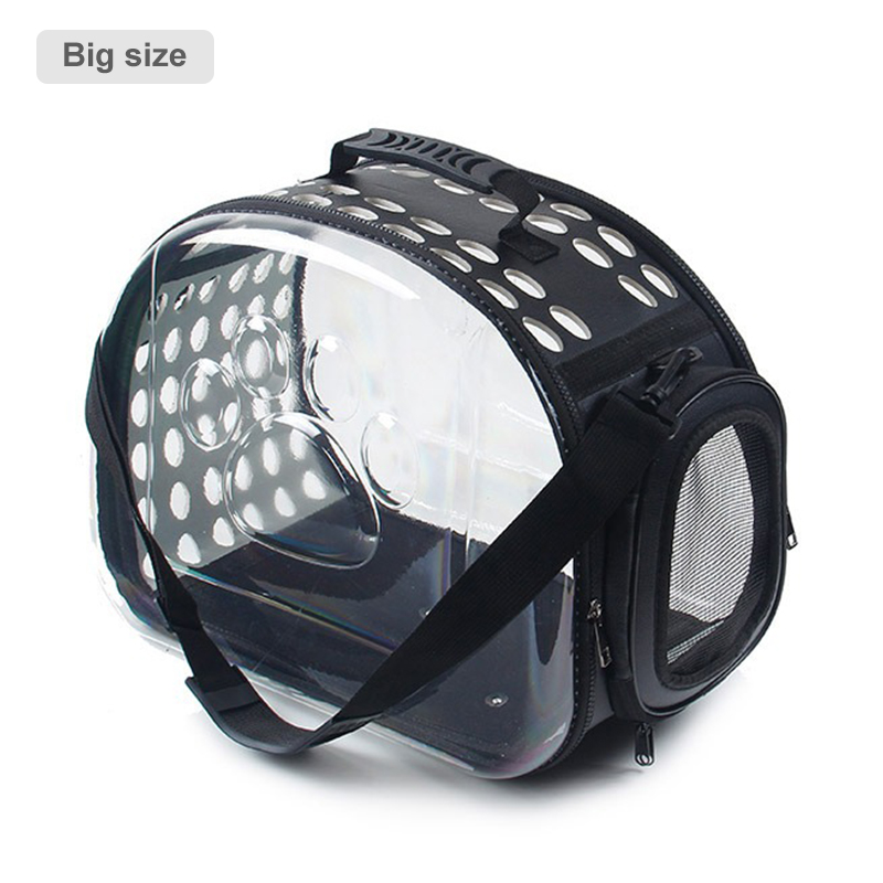 Transparent Pet Cat Dog Carrier Bag Space Capsule Foldable Breathable Pet Travel Bag Outdoor Backpack Travel Carrying Handbag: Black B