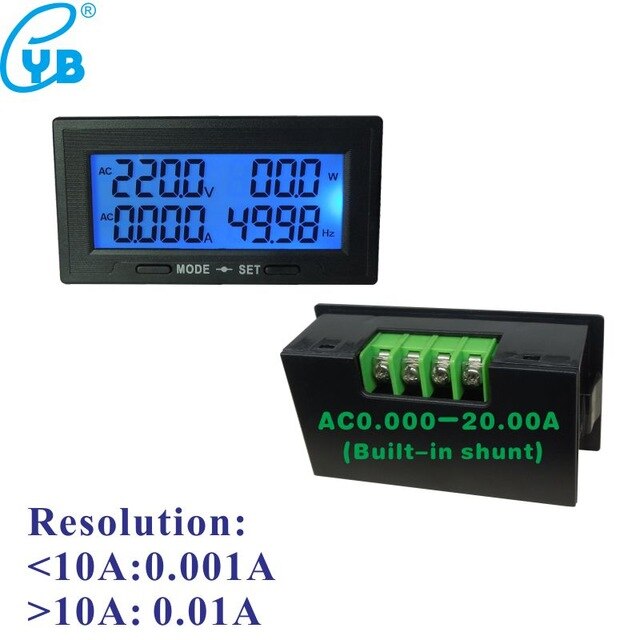 YB5140DM-Z LCD Digital AC Voltmeter Ampèremeter AC 60-300 v 130-500 v Frequencey Energie Actieve Power Meter AC 20A 100A 200A 500A 1000A