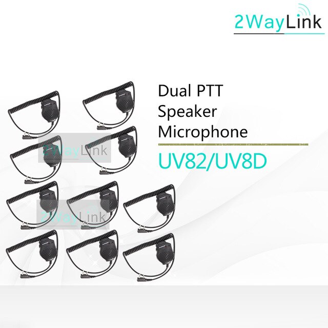 Dual Ptt Oortelefoon Mic Speaker UV-82 UV-8 UV82L UV-89 Uv 82 UV-82 Plus UV-82TP GT-5TP UV-82HP UV-82HX Headset Voor Baofeng uv 82: 10 PCS