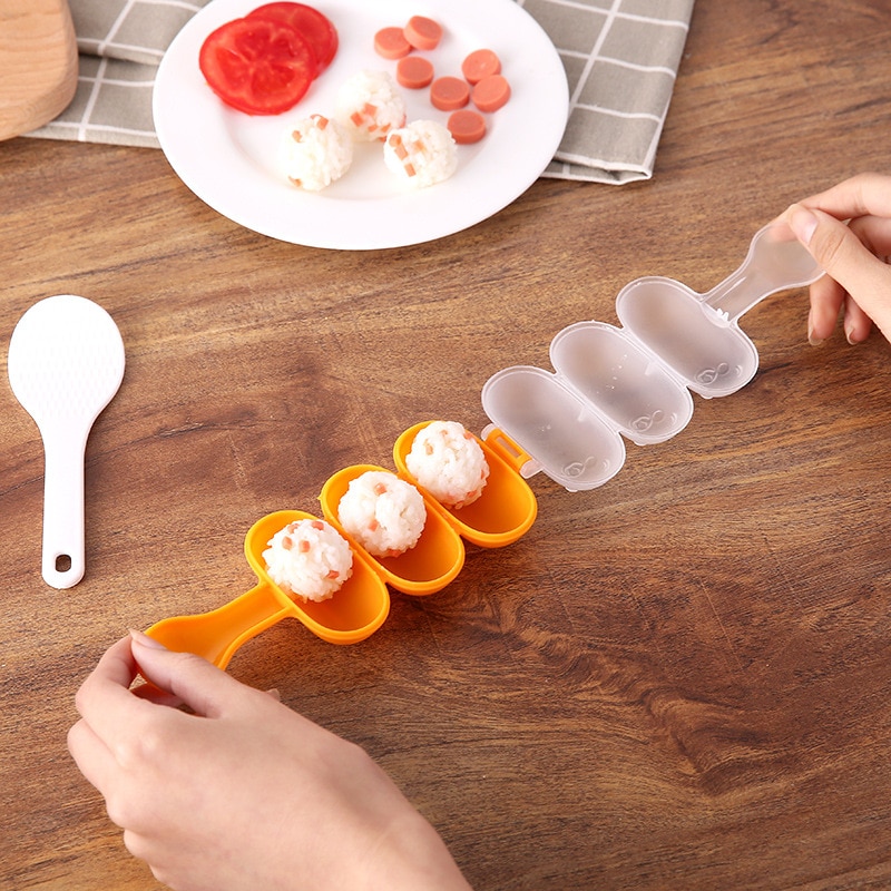 1 pieza DIY Mini molde de arroz y vegetales, máquina de bolas de carne, herramienta Onigiri de Sushi, utensilios de cocina de grado alimenticio material de PP