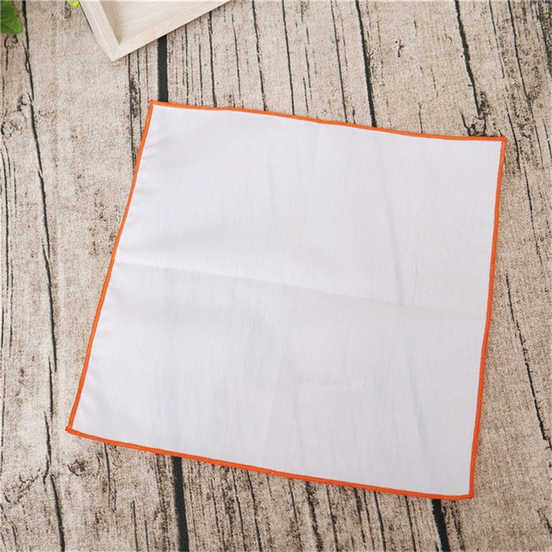 Vallitsevat nenäliinat tasku puuvilla valkoiset nenäliinat häihin rento yksivärinen tasku neliömäinen pyyhe 23*23cm hanky: Oranssi