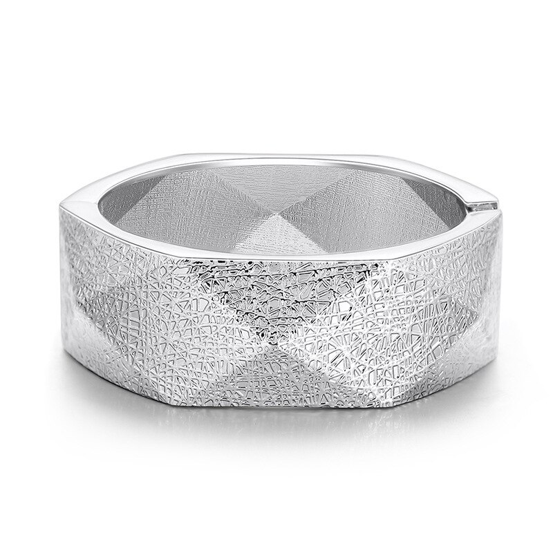 Klassieke Punk Metal Verklaring Manchet Armbanden Armbanden Voor Vrouwen Mode-sieraden Big Lichtmetalen Bangle: White K