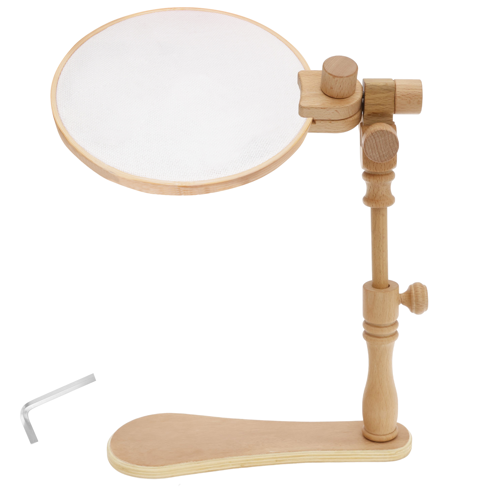 Stojak na obręcze robić haftu Regulowany stojak na ściegi krzyżykowe Wszechstronny uchwyt z drewna bukowego Obrotowy uchwyt na obręcze Narzędzie robić haftowania