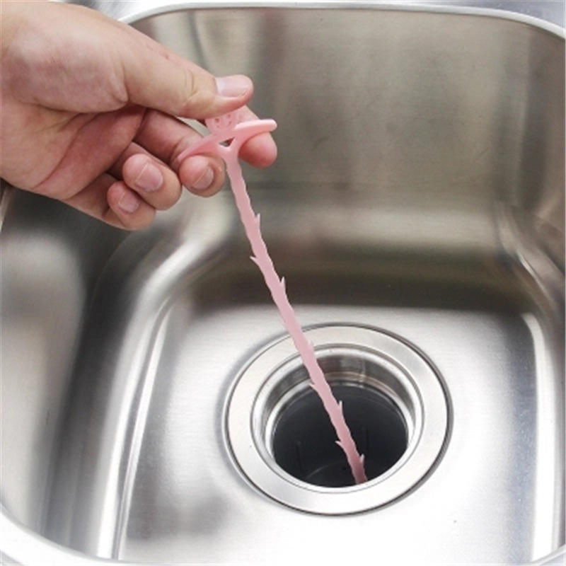 4 X Long Drain Unblocker Stick Tool Hair Remover Sink Shower Bath Cleaner Snake Bathroom Cleaning Tool