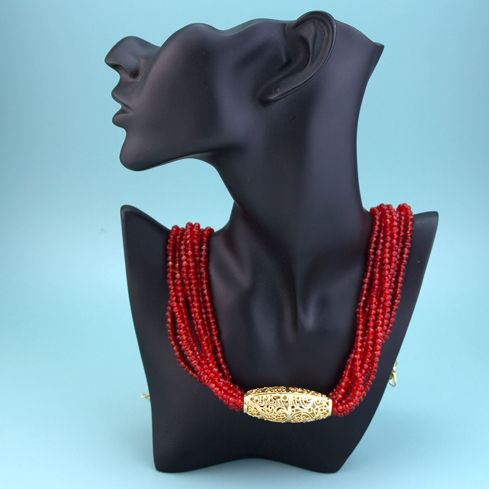 Sunspicems arabischer brautschmuck, kristallperlen-choker-halskette für damen, hochzeitsschmuck, goldfarben, marokkanisches design