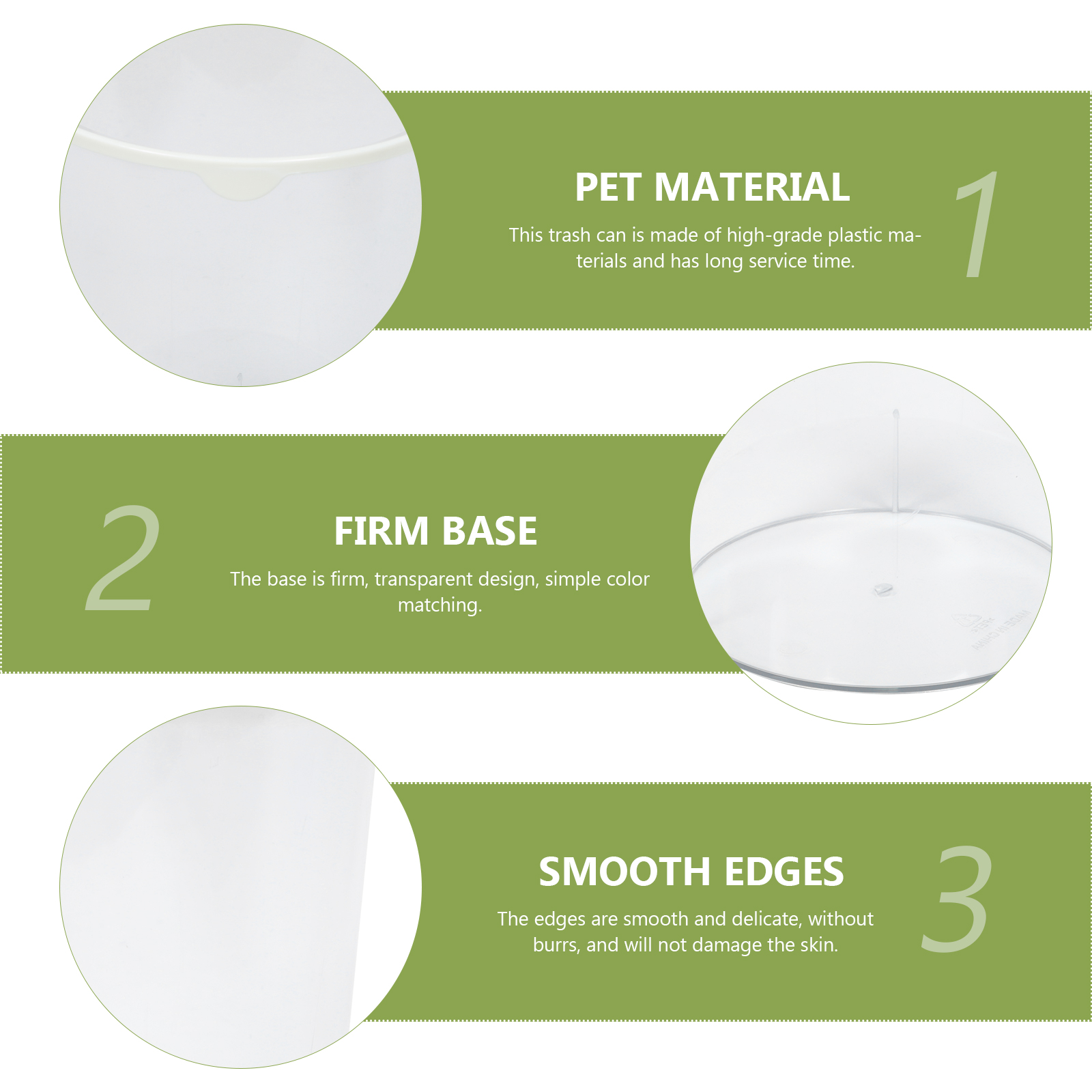 Simple Waste Storage Bin Waste Container Home Trash Can Transparent Waste Basket