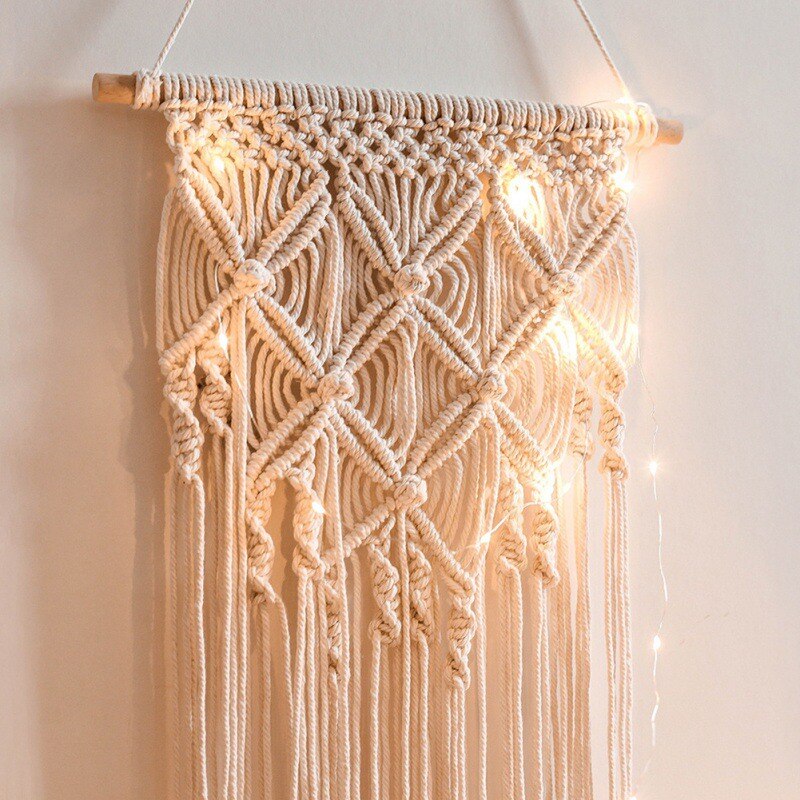 Boho Chic Bohemian Room Geometric Tapestry Macrame Woven Wall Hanging Art Beautiful Apartment Dorm Room Decoration
