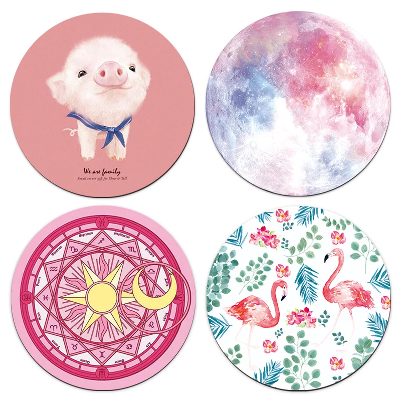 Kawaii Ronde Muismat Bureau Pad Laptop Muis Mat voor Office Home PC Computer Toetsenbord Leuke Muismat Antislip rubberen Bureaumat
