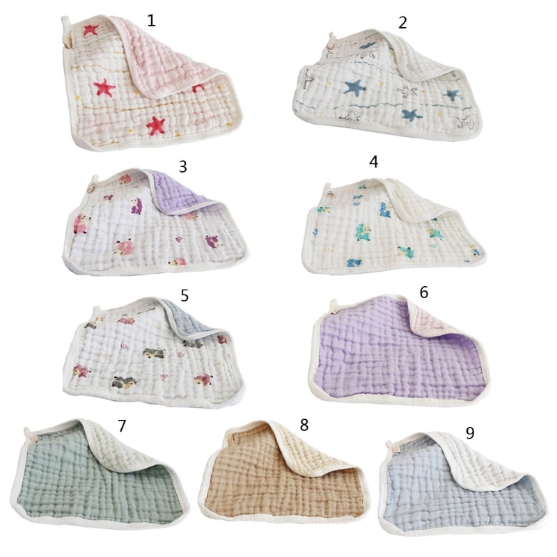 Baby Towel Cotton Square Muslin Baby Towels 6 Layers Water Washing Handkerchief Newborn Baby Nursing Towel 30*30cm
