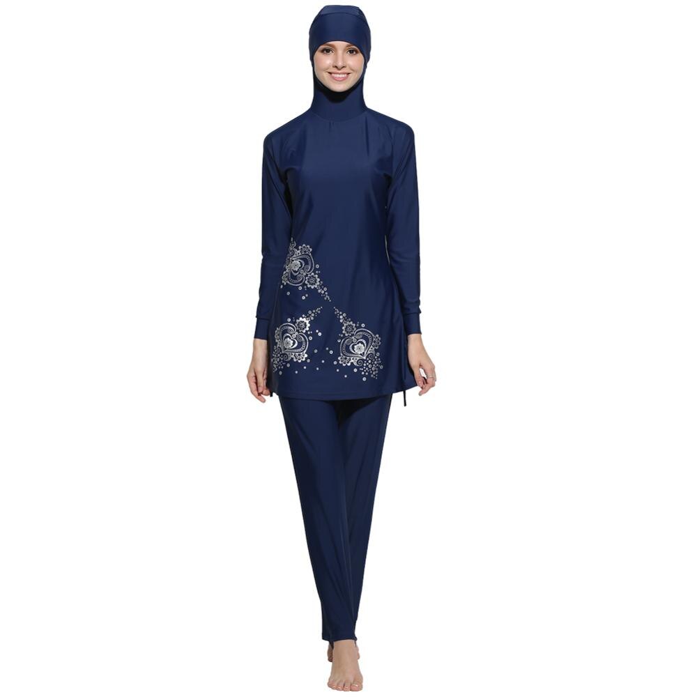 Peifu plus size muslimska badkläder kvinnor blygsamt blommigt tryck heltäckande baddräkt islamisk hijab islam burkinis strandkläder bad