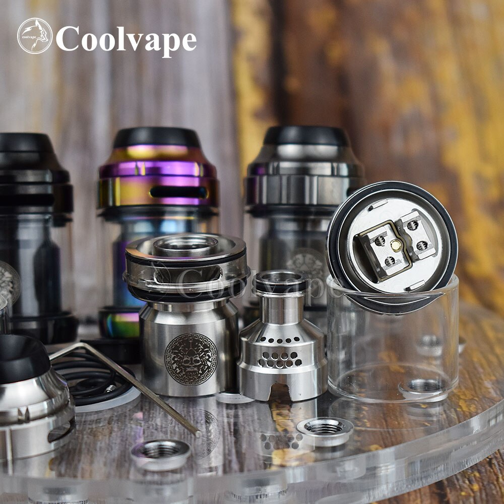 coolvape 25mm Zeus RTA atomizer RTA 3.5ml/4.5ml tank Deck Electronic cigarette Mods Dual Coil Vape Tank RTA Vaper RTA atomizer