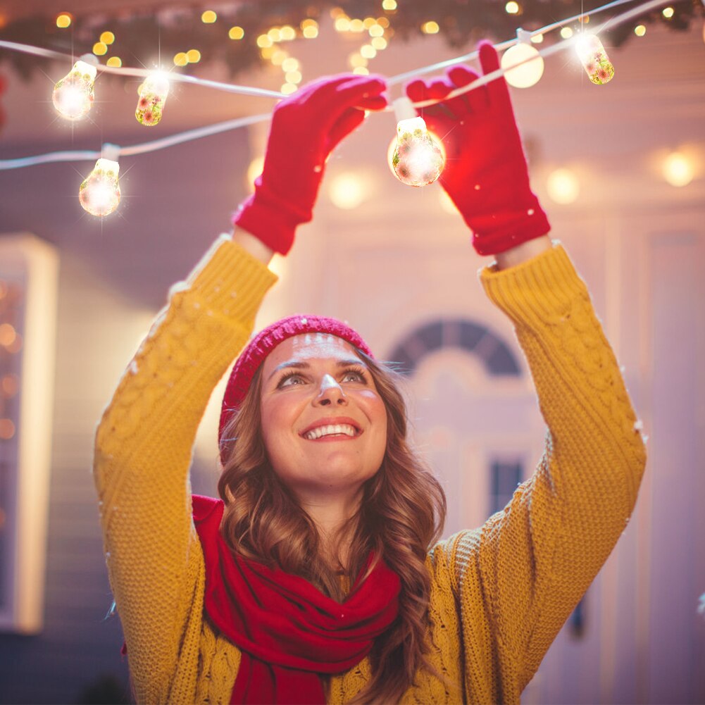 Outdoor Home Decoration DIY LED Epoxy Resin Lamp Kit for 2PCS Light Bulb Silicone Molds 10PCS Caps 4PCS Chip Base No Battery