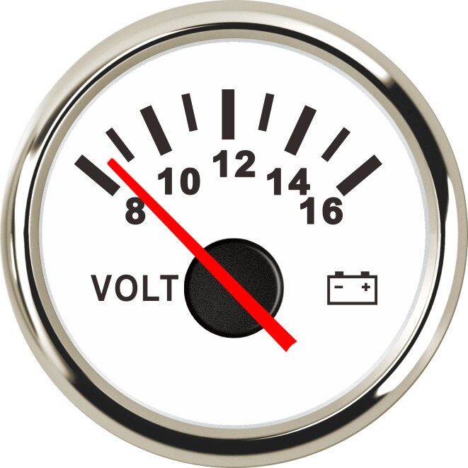 Voltmètre de batterie, jauge de tension, pour bateau, voiture, camion, moto, plage 8-16V 52mm