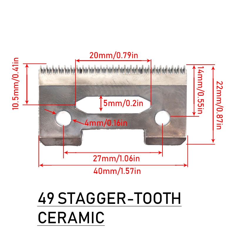 Cuchillas de cerámica móviles de repuesto para cortadores de cabezal de corte WAHL 5 Star Series Stagger y dientes estándar: Gris oscuro