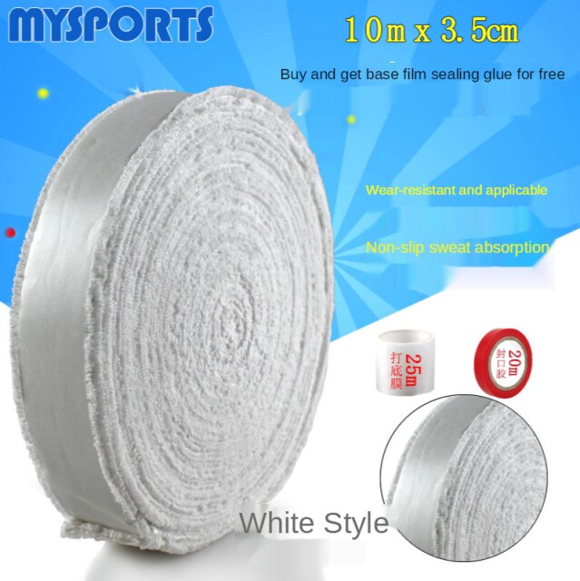 Badminton Handvat Grip Tape Slijtvaste Tennis Rackets Antislip Sweat-Absorberende Band Grote Plaat Handdoek Grip tape: White