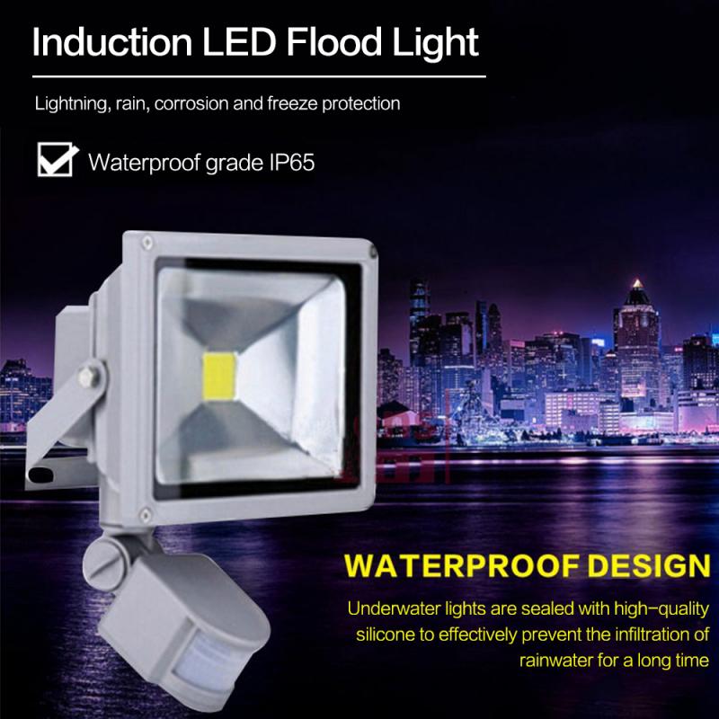 10/20/30/50W LED Flood Light With Motion Sensor Waterproof PIR Floodlight Projector Lamp Outdoor Spotlight for Garden Street