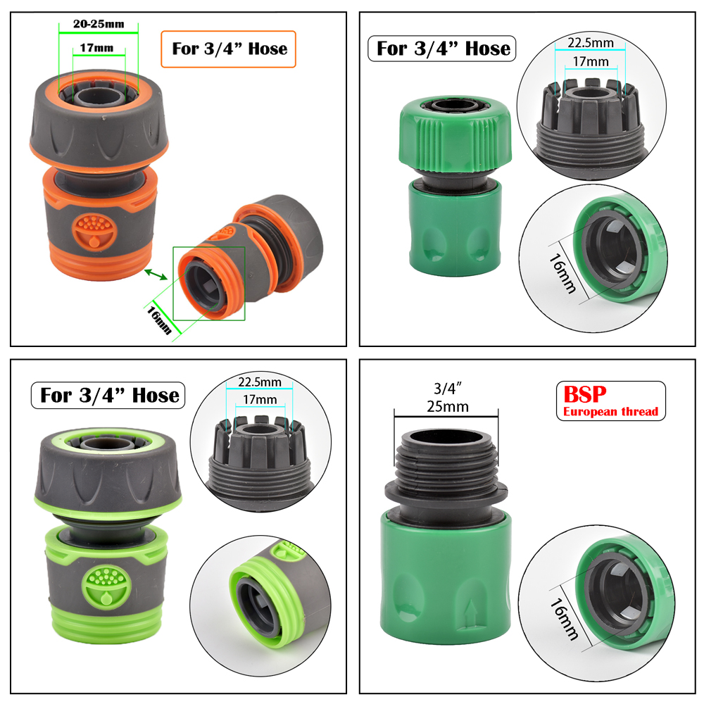 2-Way Garden Tap Water Splitter Female 1/2 3/4 Garden Hose Y Splitter Watering Adjustable Switch