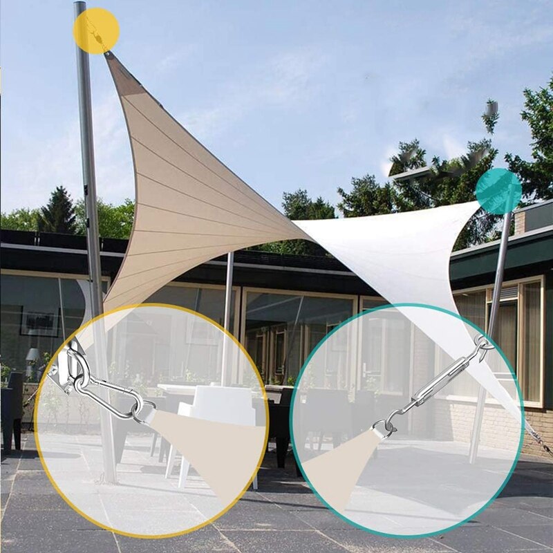 40Pcs Sun Shade Sail Fixing Kit Sail Shade Hardware Kit 304 Stainless Steel for Garden Rectangle/Square Installation