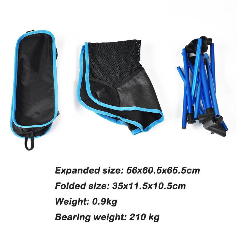 56 x 60 x 65cm outdoot fällbar stol skyddbar aluminiumlegering oxford lätt andas ryggstöd camping vandring fiske chiar