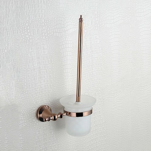 Rose Gold Bathroom Accessories Set Shower Soap Glass Shelf Liquid Dispenser Copper Toilet Brush Towel Holder Bath Room Hardware